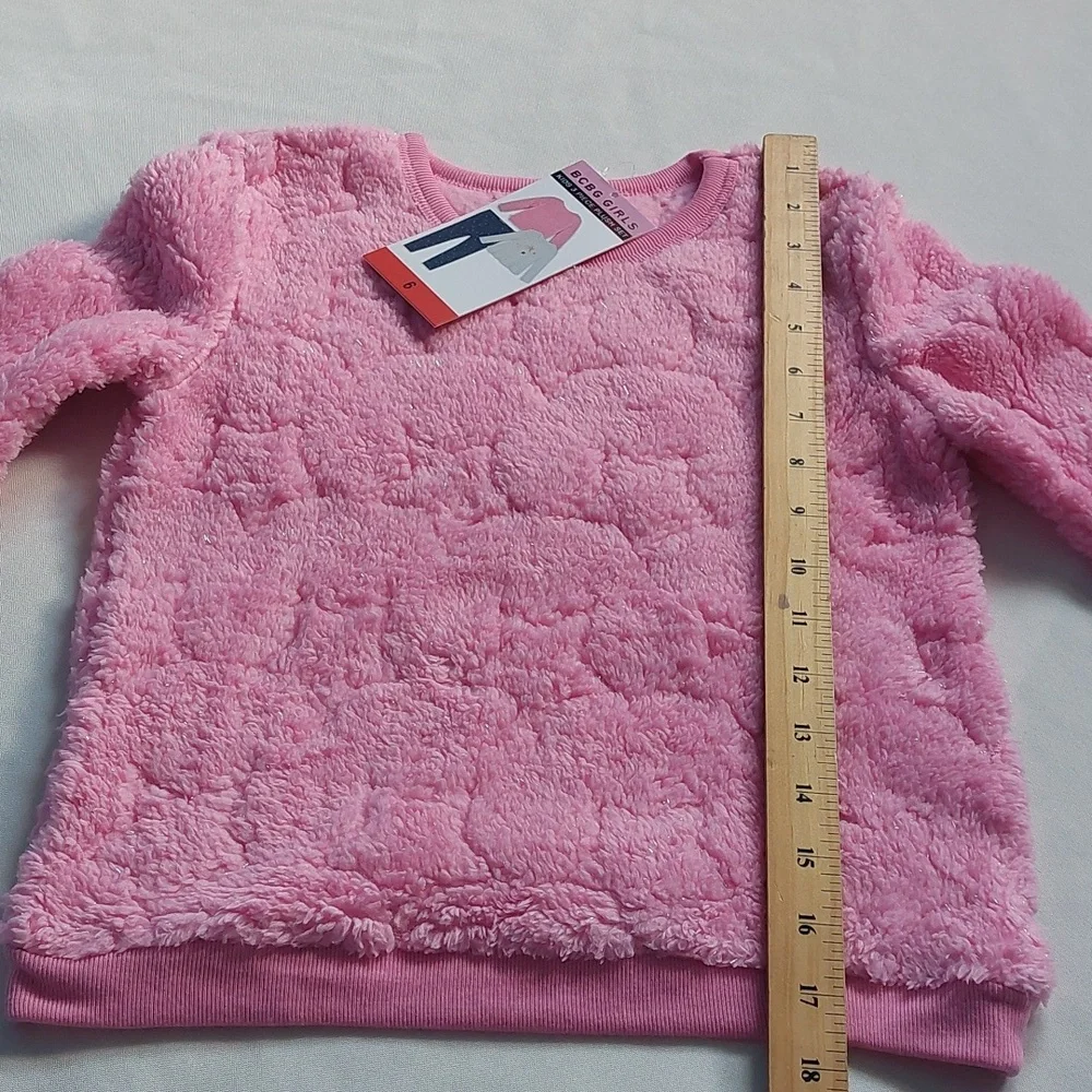 BCBG Girls set of 3 piece plush leggings top pullover‎ pink size 6
